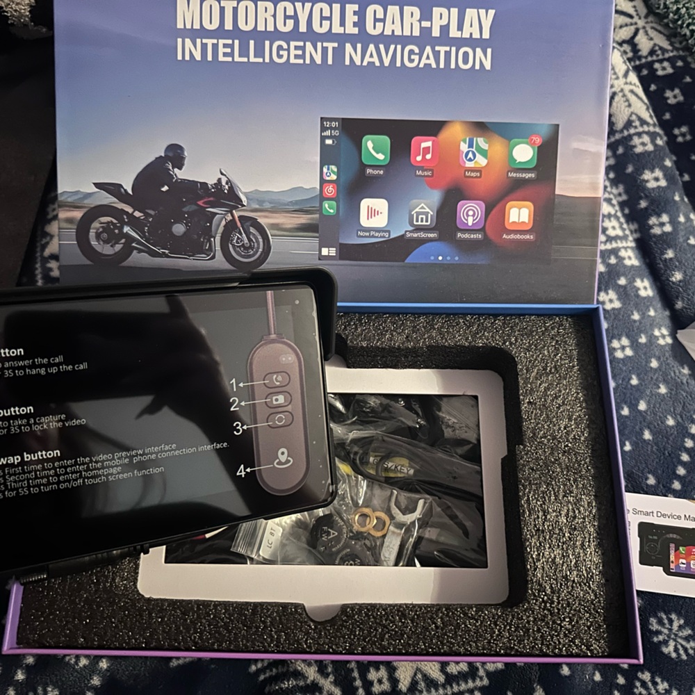 Motorcycle Car-Play GPS with Black Finish